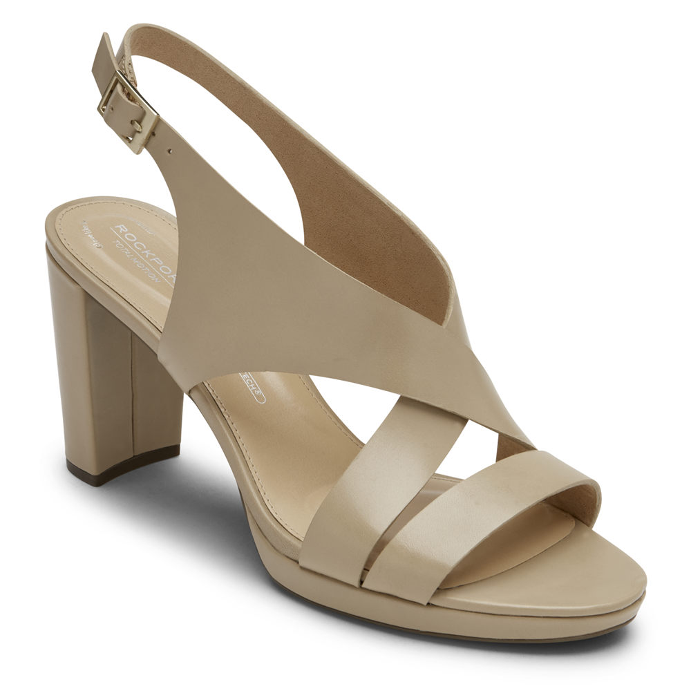 ロック ポート パンプス レディース ベージュ - Total Motion Ivy Cross Slingback - KJI270583